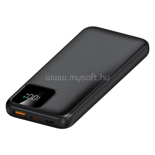 S-LINK IP-G16L 10000mAh powerbank (3x Type-C, Lightning, 20W PD, led, fekete)
