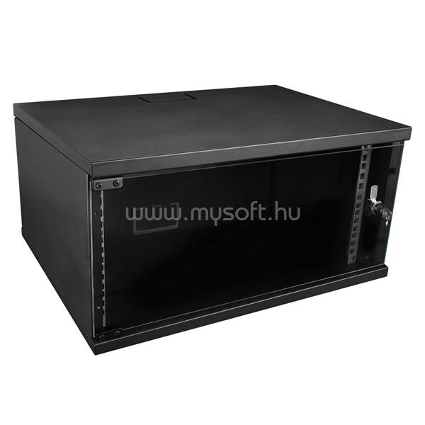 S-LINK Rackszekrény - 4U 19" fali kivitel (190x530x400mm, Flatpack, fekete)