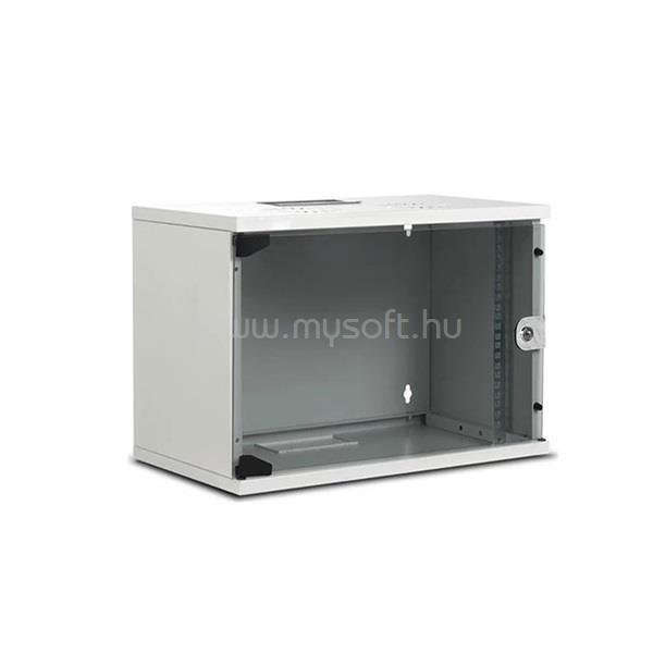 S-LINK Rackszekrény - 4U 19" fali kivitel (190x530x400mm, Flatpack, világosszürke)