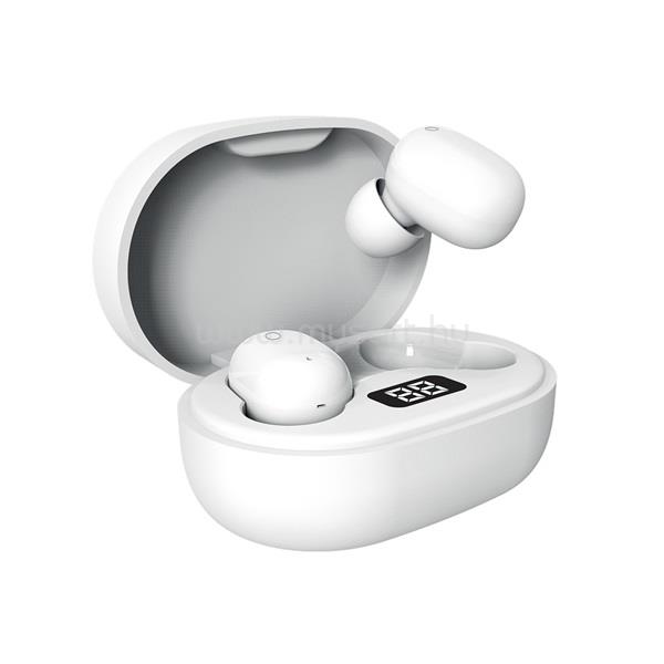 S-LINK SL-TWS05 vezeték nélküli fülhallgató (Bluetooth v5.0, mikrofon, fehér)