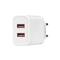 S-LINK Telefon töltő - SL-EC50T (2db USB, 5V/2.4A, 12W, Gyorstöltés, USB Type-C, 100cm adat+töltőkábel, fehér) S-LINK_35313 small