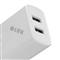 S-LINK Telefon töltő - SL-EC50T (2db USB, 5V/2.4A, 12W, Gyorstöltés, USB Type-C, 100cm adat+töltőkábel, fehér) S-LINK_35313 small
