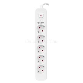 S-LINK Túlfeszültségvédő - SPG501S (1,5m, 750 Joule, 16A, 3680W, 5db schuko, fehér) S-LINK_22398 small
