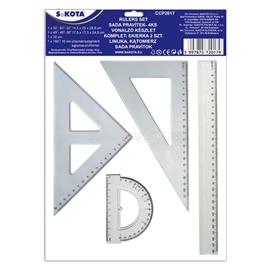EGYÉB Vonalzókészlet, 30cm, vonalzó, szögmérő, 45° és 60° háromszög vonalzók 4 db/csom CCP2017 small