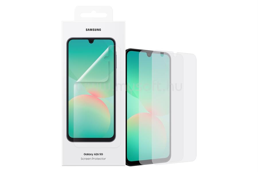 SAMSUNG Samsung A26 5G képernyővédő fólia 2db törlőkendő + segédkeret ÁTLÁTSZÓ