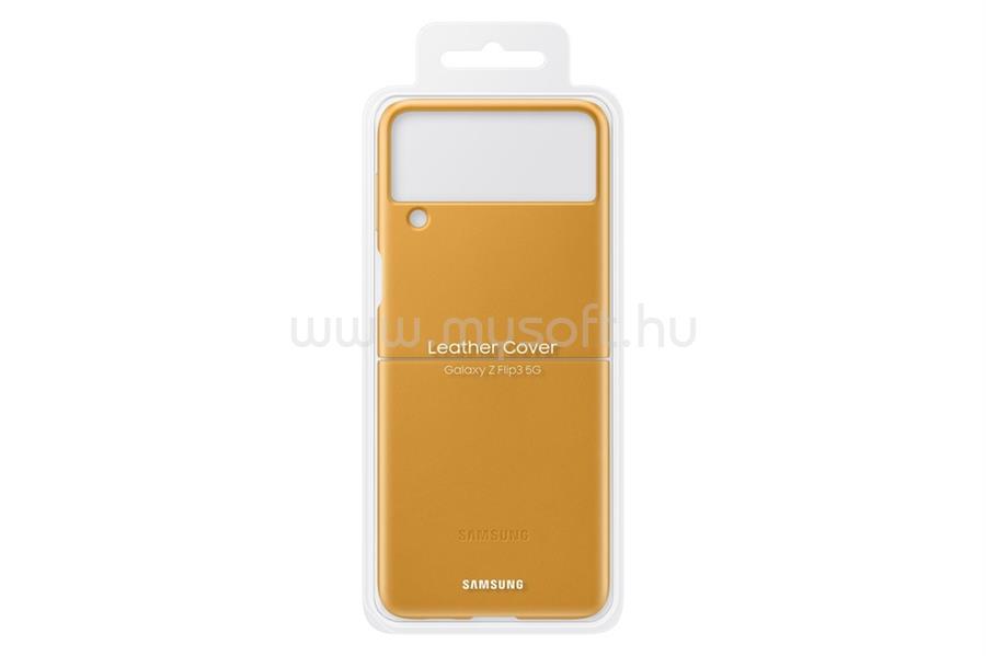 SAMSUNG Galaxy Z Flip3 Bőr tok (mustársárga)