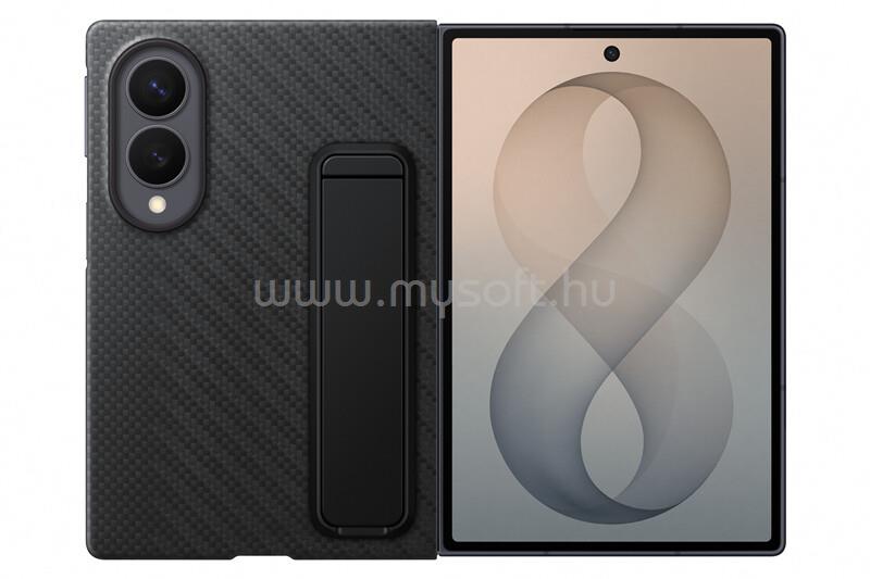 SAMSUNG Samsung Z Fold8 SAMSUNG szilikon telefonvédő kitámasztó, karbon minta, FEKETE