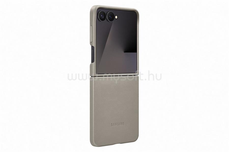 SAMSUNG Samsung Z Flip7 műanyag telefonvédő ECO vegán bőr hátlap SZÜRKE