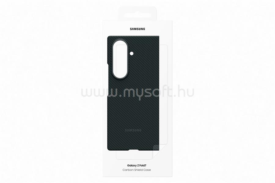 SAMSUNG Samsung Z Fold7 SAMSUNG műanyag telefonvédő karbon minta + képernyővédő fólia FEKETE