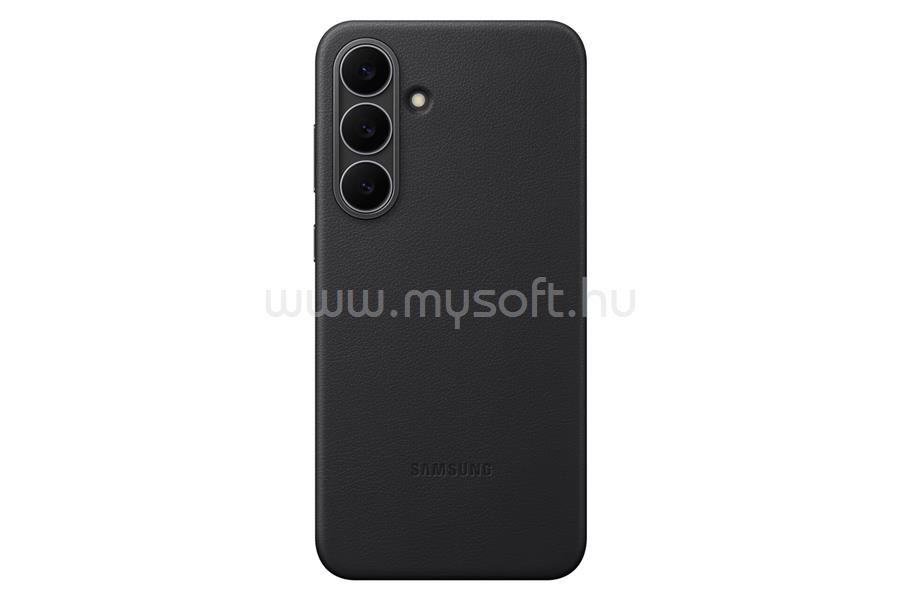 SAMSUNG Samsung S25 FE műanyag telefonvédő ECO vegán bőr hátlap FEKETE