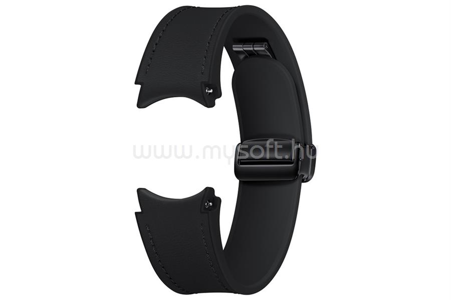 SAMSUNG Galaxy Watch6 44mm D-Buckle Hybrid Eco-Leather Band (Normal, S/M) okosóra szíj (fekete)