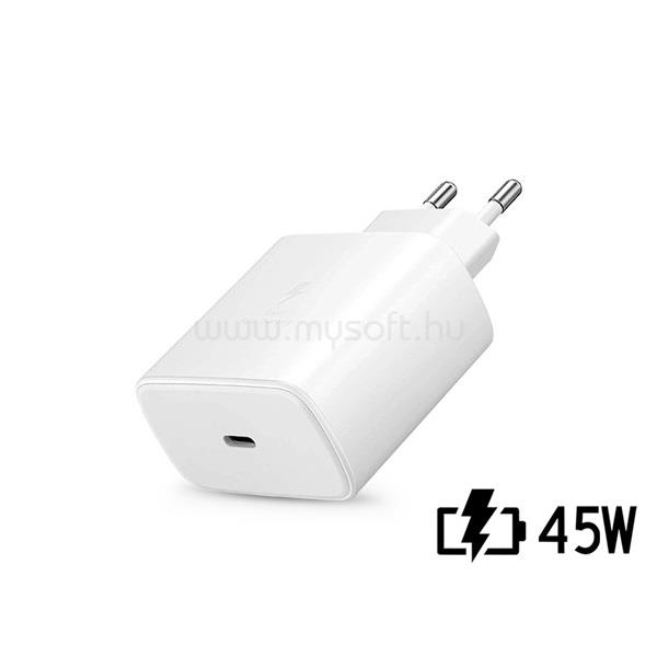 SAMSUNG gyári USB hálózati töltő adapter TypeC bemenet 45W  EPTA845EWE PD.3.0 Super Fast Charging  fehér ECO csom