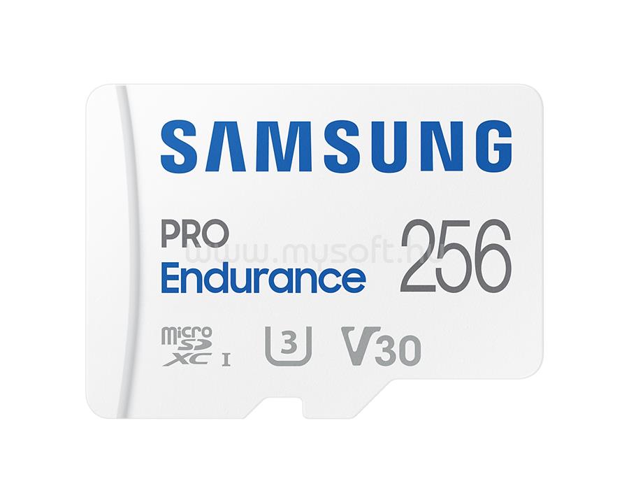 SAMSUNG Memóriakártya SD adapterrel Micro SDXC 256GB PRO Endurance Class10, R100/W40