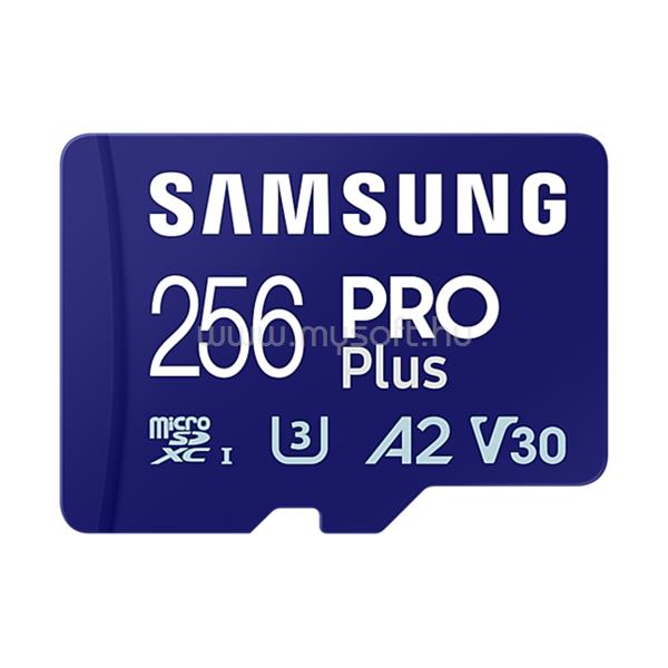 SAMSUNG MicroSD kártya - 256GB MB-MD256SB/WW (PRO PLUS kártyaolvasóval, R180/W130, adapter, 256GB)
