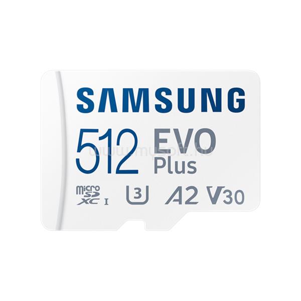 SAMSUNG MicroSD kártya - 512GB MB-MC512SA/EU (EVO PLUS, microSDXC, UHS-I, R160, adapter, 512GB)