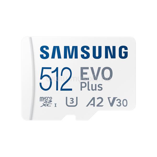 SAMSUNG EVO PLUS 512GB MicroSDXC memóriakártya (UHS-I, R160, adapter, 512GB)