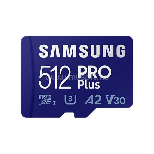 SAMSUNG PRO PLUS UHS-I 512GB MicroSD kártya R160/W120, adapter
