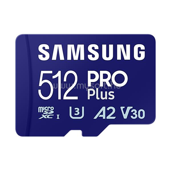 SAMSUNG MicroSD kártya - 512GB MB-MD512SA/EU (PRO PLUS, UHS-I, R180/W130, adapter, 512GB)