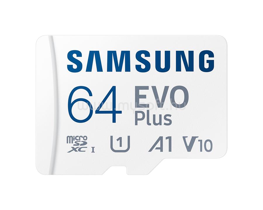 SAMSUNG MicroSD kártya - 64GB MB-MC64SA/EU (EVO PLUS, microSDXC, UHS-I, R160, adapter)