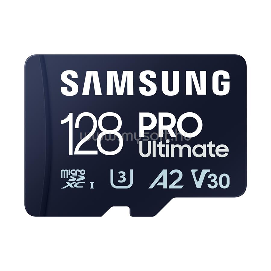SAMSUNG microsdxc memóriakártya, PRO Ultimate 128GB, Class 10, V30, A2, Grade 3 (U3), R200/W130