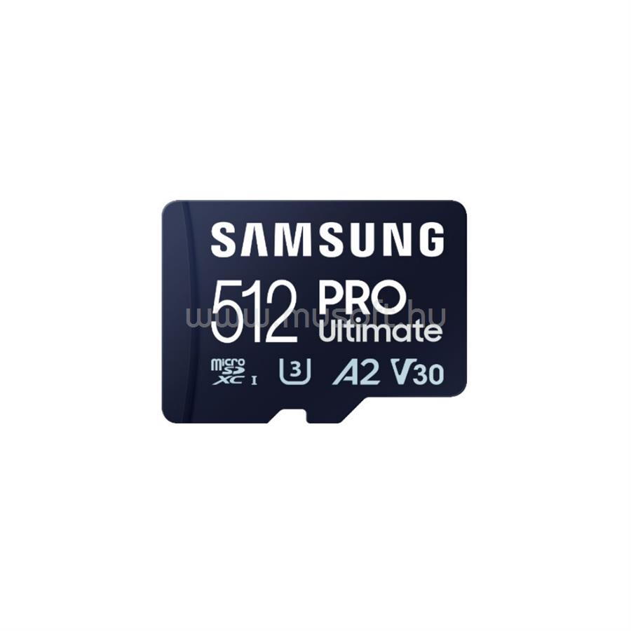 SAMSUNG microsdxc memóriakártya, PRO Ultimate 512GB, Class 10, V30, A2, Grade 3 (U3), R200/W130