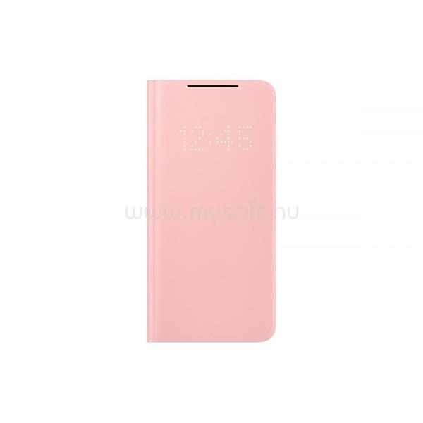 SAMSUNG OSAM-EF-NG991PPEG Galaxy S21 Smart LED view pink oldalra nyíló tok