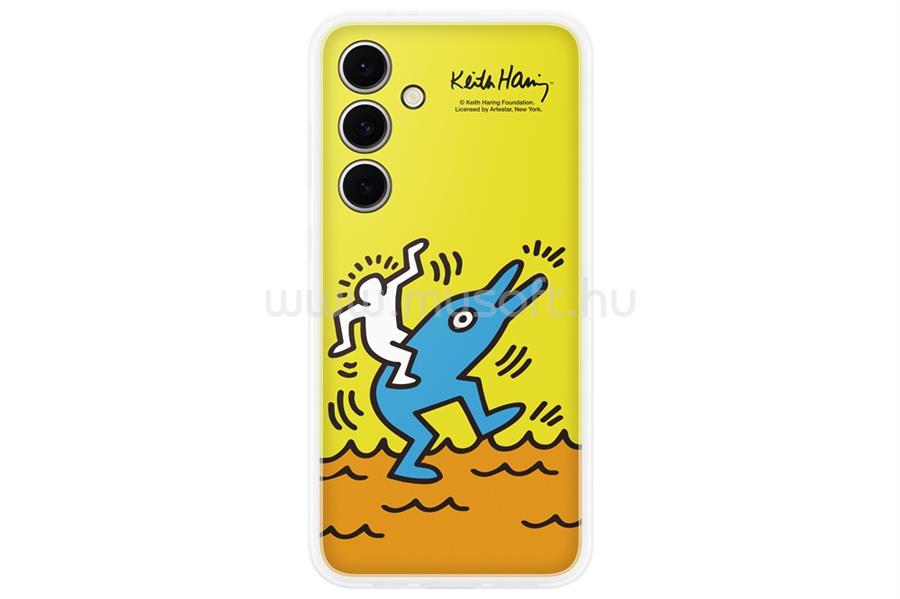 SAMSUNG Samsung S24 FE műanyag telefonvédő ütésállóság, cserélhető átlátszó + kártyazseb hátlap, SÁRGA