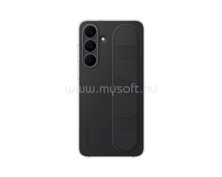 SAMSUNG Samsung S25 FE szilikon telefonvédő matt, kitámasztó, FEKETE