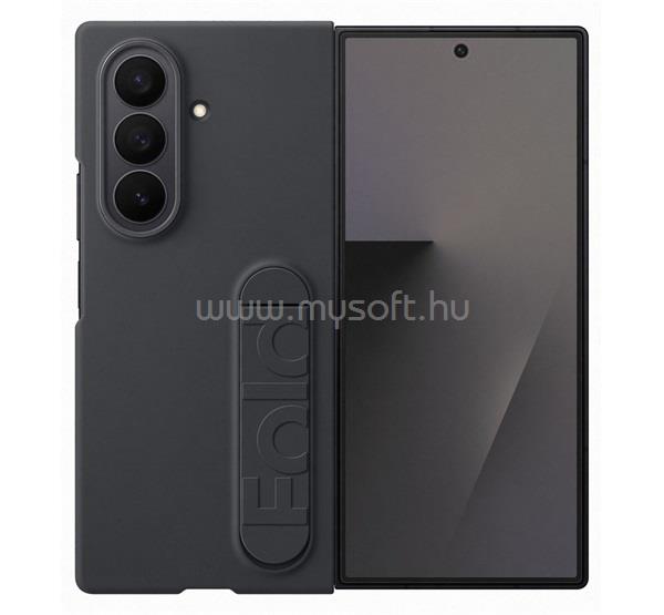 SAMSUNG Samsung Z Fold7 szilikon telefonvédő matt, kitámasztó + képernyővédő fólia, FEKETE