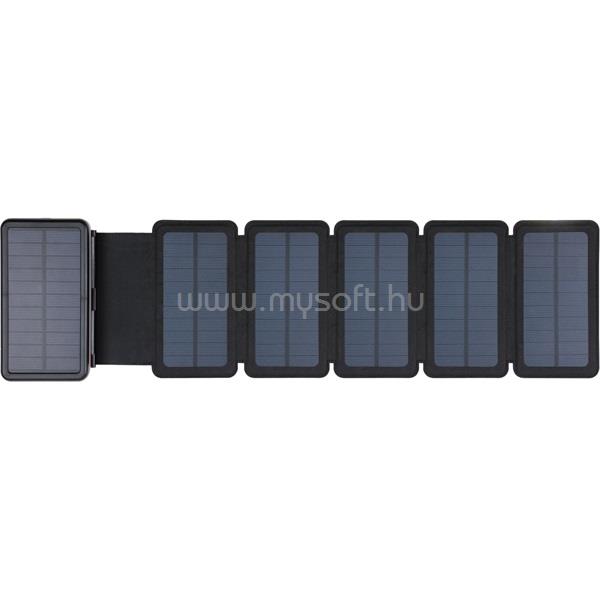 SANDBERG Solar 6-Panel Powerbank 20000 (napelemes; kültéri; IPX4 cseppálló; LED lámpa; 2xUSB-A+USB-C)