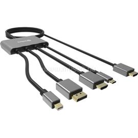 SANDBERG Átalakító - All-In-1 Display Adapter Hub (Kimenet: HDMI 2m, Bemenet: HDMI/USB-C/MiniDP/DP, 4K/60Hz) SANDBERG_509-21 small