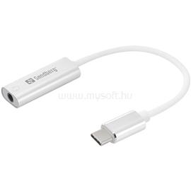 SANDBERG Átalakító Kábel - USB-C to Audio Adapter (USB-C, 1x 3,5 mm jack, fehér) SANDBERG_136-27 small