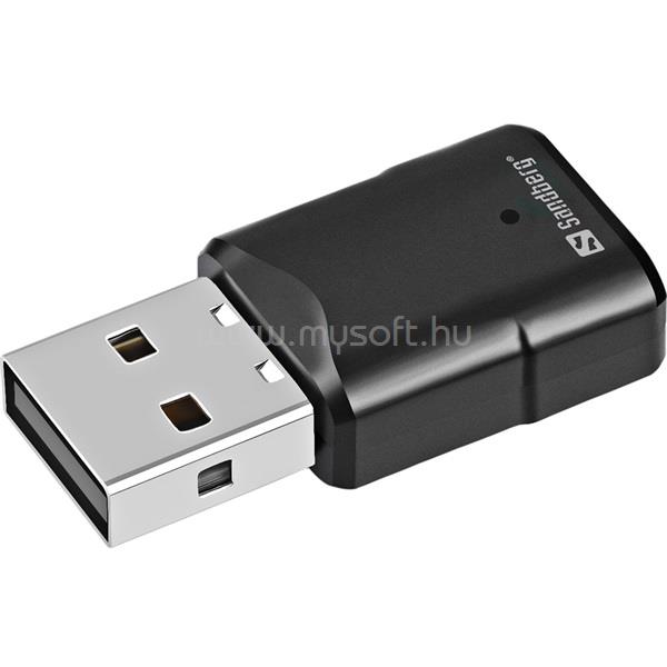 SANDBERG Bluetooth Adapter - Bluetooth Audio USB Dongle (Bluetooth 5.0; Max: 30m, fekete)