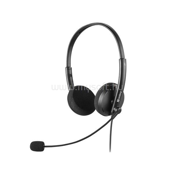 SANDBERG MiniJack Office Headset Saver (Jack; mikrofon; hangerő szabályzó; 1,5m kábel; fekete)