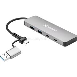 SANDBERG Hub és elosztó, USB-C/A to 2xUSB-A+2xUSB-C Hub SANDBERG_136-64 small