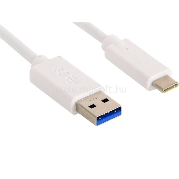 SANDBERG Kábel - USB-C to USB3.0 (2m; fehér; USB-C 3.1 bemenet; USB3.0 (apa) kimenet)