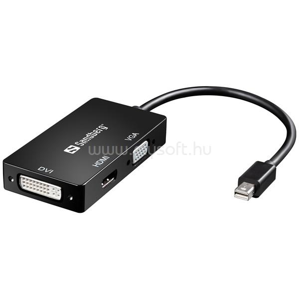 SANDBERG Kábel Átalakító - Adapter MiniDP>HDMI+DVI+VGA