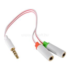 SANDBERG Kábel Átalakító - Headset converter Dual->Single (3,5mm TRRS jack apa -> 3,5mm jack audio+mikrofon anya; fehér) SANDBERG_508-59 small