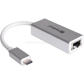 SANDBERG Kábel Átalakító - USB-C Gigabit Network Adapter (ezüst; USB-C bemenet; RJ45 kimenet; Gigabit) SANDBERG_136-04 small