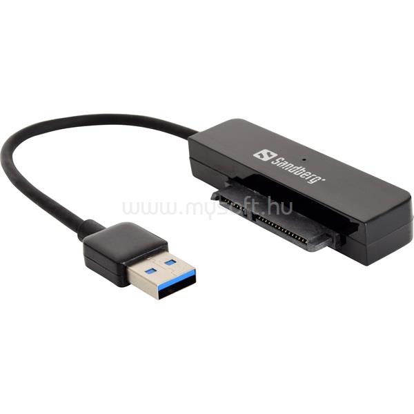 SANDBERG Kábel Átalakító - USB3.0 to SATA Link (fekete; USB bemenet - SATA 2,5" kimenet; max.5 Gbit/sec)