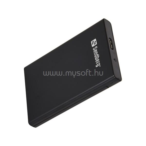 SANDBERG Külső HDD Ház - USB 3.0 to SATA Box 2.5" (fekete; 2,5" Sata HDD max 9,5mm;  5Gbit/s)