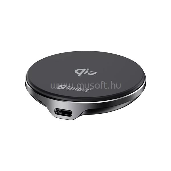 SANDBERG Mágnesen töltő, Wireless Charger Mag Qi2 15W