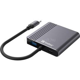 SANDBERG Notebook Dokkoló - USB-C Dock 2xHDMI+USB+PD (Bemenet: USB-C; Kimenet: 2xHDMI+USB-A3.0+USB-C) SANDBERG_136-44 small
