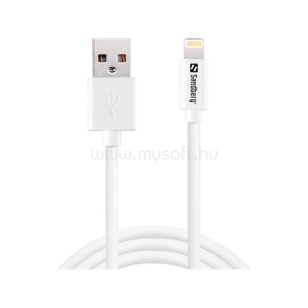 SANDBERG Töltőkábel, USB>Lightning MFI 1m White