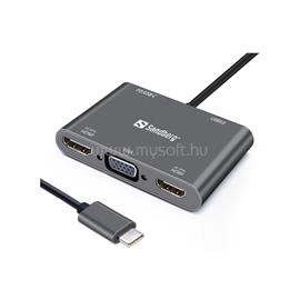 SANDBERG USB-C tartozék, USB-C Dock 2xHDMI+1xVGA+USB+PD SANDBERG_136-35 small
