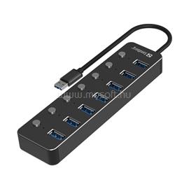 SANDBERG USB 3.0 Hub 7 Ports (Bemenet: USB-A 3.0, Kimenet: 7x USB-A 3.0, 24cm, fekete) SANDBERG_134-33 small