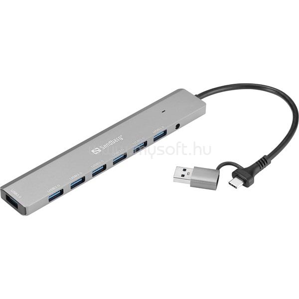 SANDBERG USB Hub - USB-C/A to 7 x USB 3.0 Hub