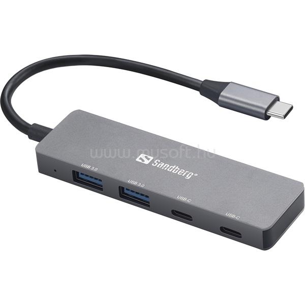 SANDBERG USB Hub - USB-C to 2xUSB-A + 2xUSB-C Hub