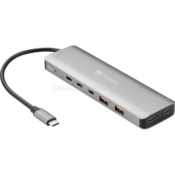 SANDBERG USB Hub - USB-C to 5 x USB-C + 2 x USB-A 100W