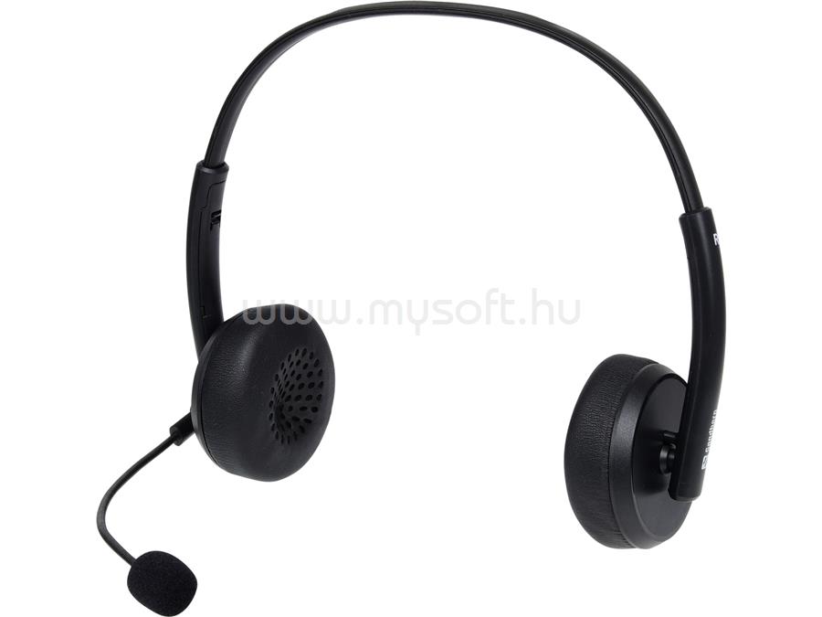 SANDBERG USB Office Headset Saver (mikrofon; USB; hangerő szabályzó; 1,5m kábel; fekete)